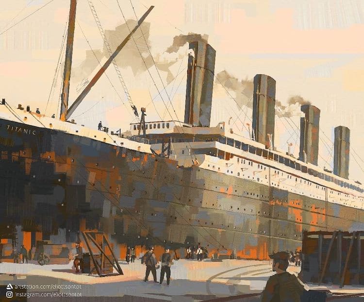 Paintings Look Back At The History Of The Titanic 110 Years After It Sank