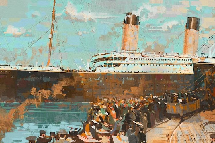 Paintings Look Back at the History of the Titanic 110 Years After