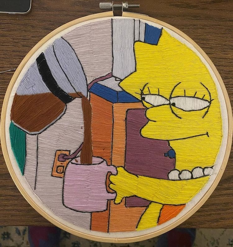 The Simpsons embroidery