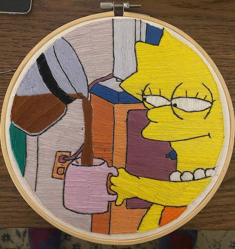 bordado de los simpson