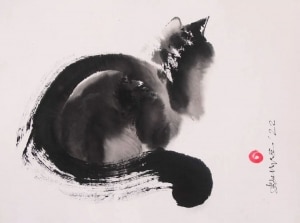 Expressive Blots of Ink Capture the Essence of Feline Bodies