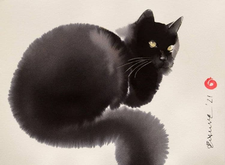 pintura de gatos con tinta por Endre Penovac