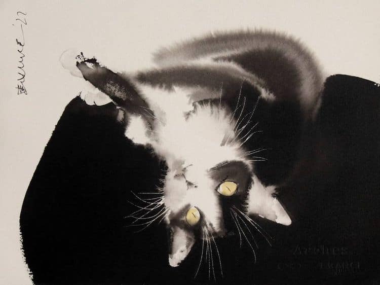 pintura de gatos con tinta por Endre Penovac