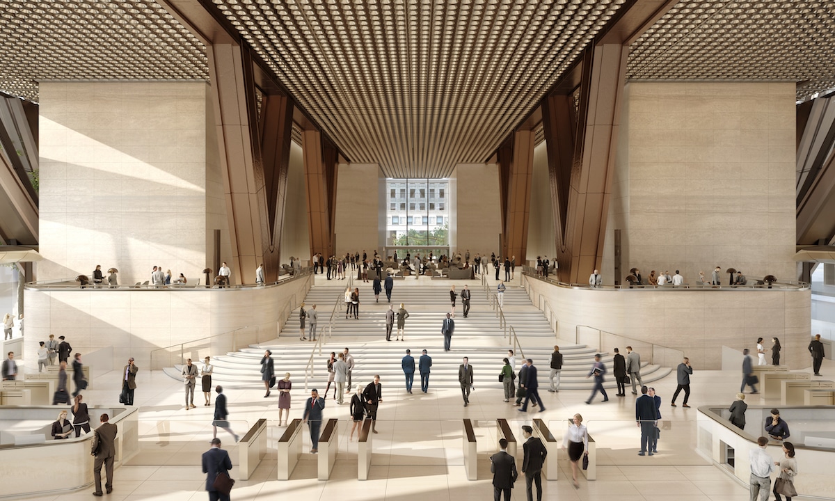 Interior rendering of the JPMorgan Chase building