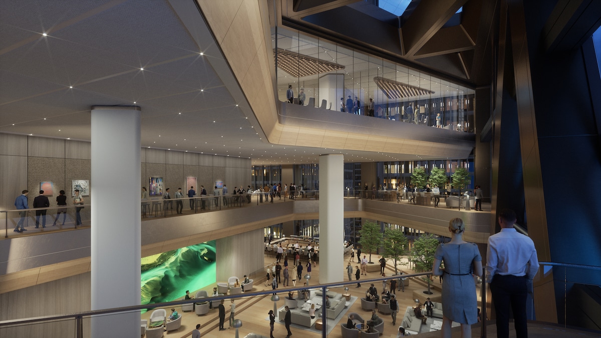 Interior rendering of the JPMorgan Chase building