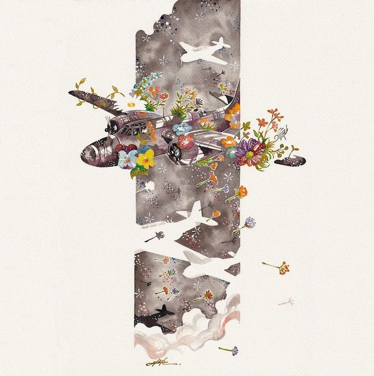 Anti-War Watercolor Paintings by Hiroki Takeda