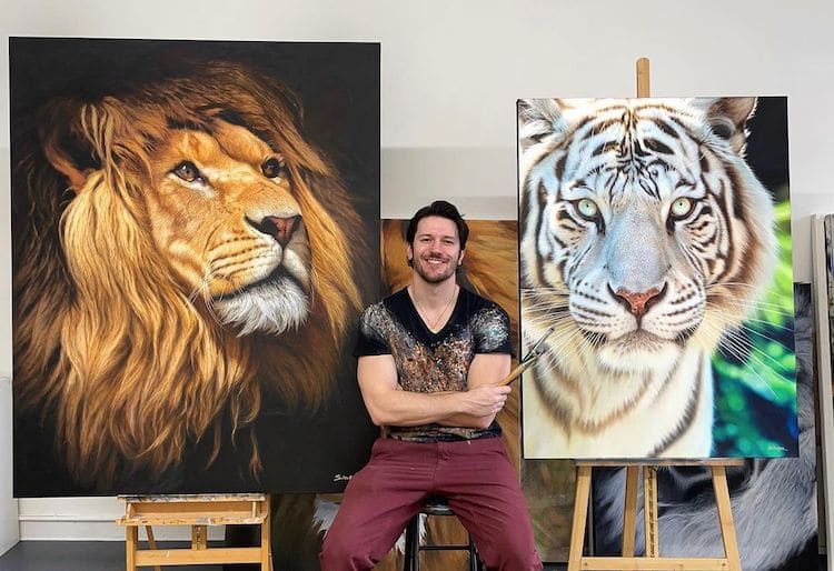 Hyperrealistic Big Cat Paintings by Nick Sider