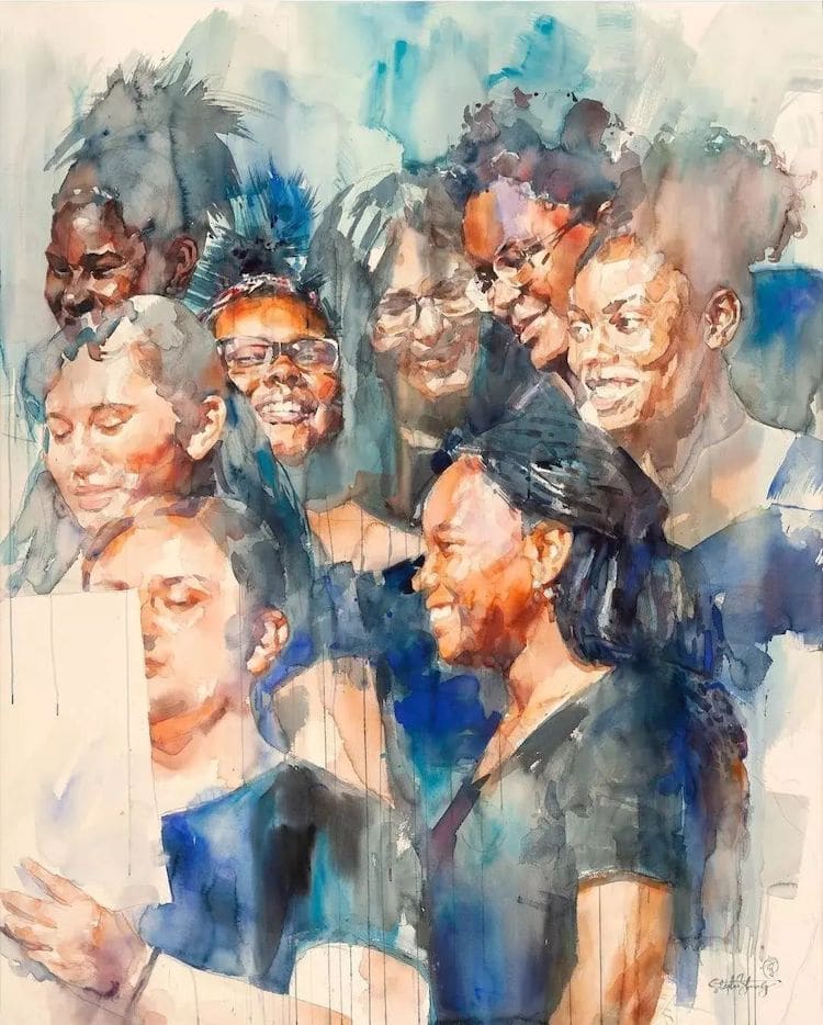 Watercolor Portrait Paintins by Stephen Zhang