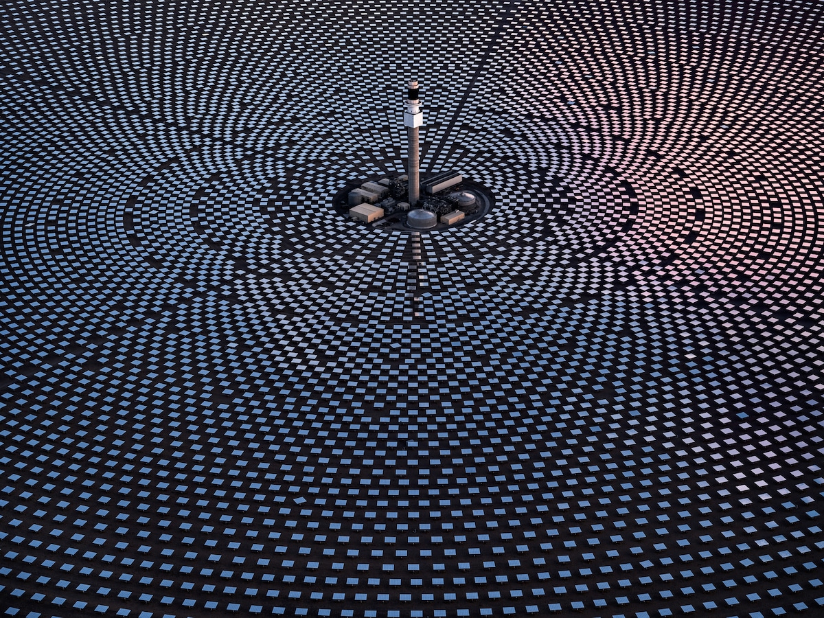 Concentric Rows of Solar Panels