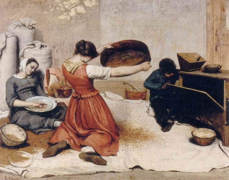 Les tamiseurs de blé de Gustave Courbet