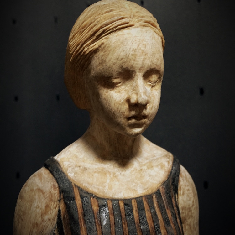 Figurative Wooden Sculptures by Akiko Mimasu