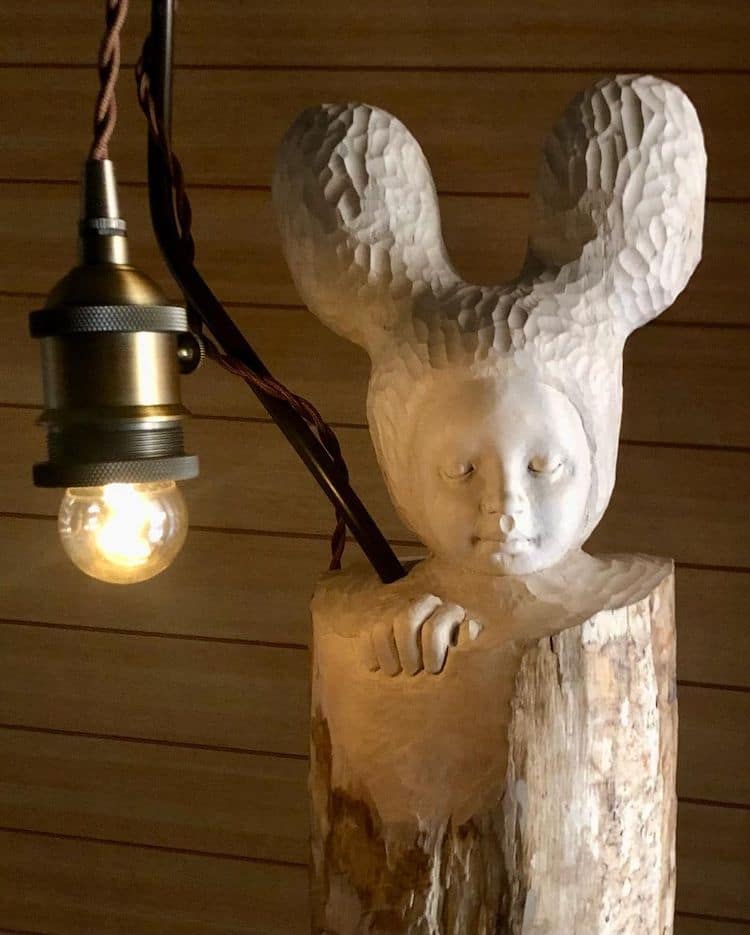 Figurative Wooden Sculptures by Akiko Mimasu