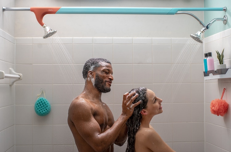 Intimate Couple Showering Together