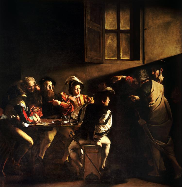 La vocación de san Mateo de Caravaggio