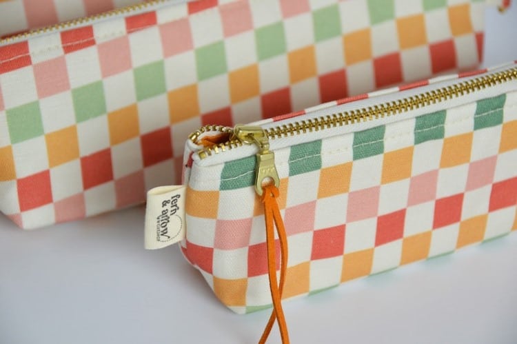 Rainbow Checkered Pencil Pouch