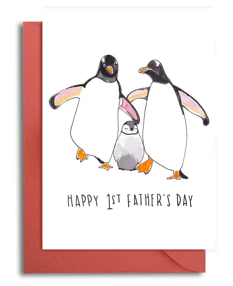 Penguins Father's Day Card