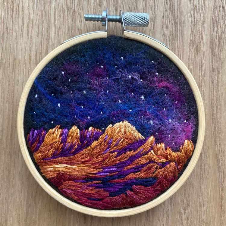 Landscape Embroidery Art by Erika Tu'a