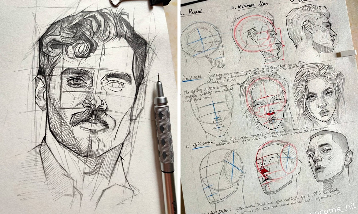 Artista explica cómo dibujar personas con tutoriales de dibujo