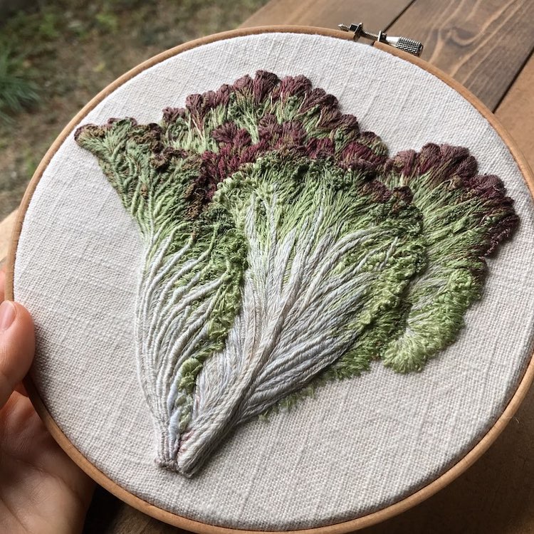 Plant embroidery art by Konekono Kitsune