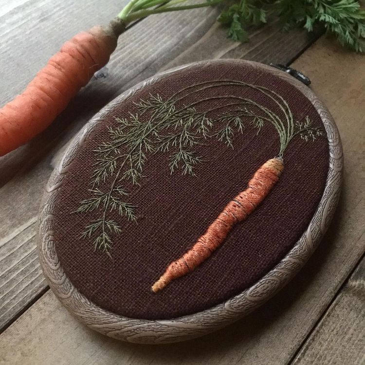 Vegetable Embroidery Art by Konekono Kitsune