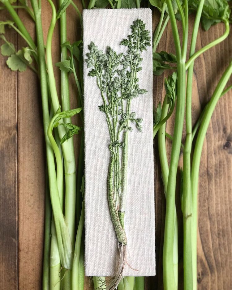 Vegetable Embroidery Art by Konekono Kitsune