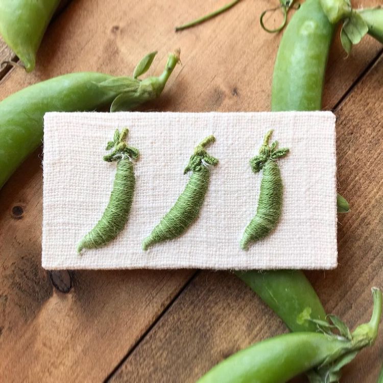 Vegetable Embroidery Art by Konekono Kitsune