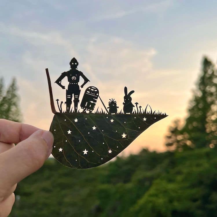 Artist Manages His ADHD With Amazing Leaf Cutout Art | My Modern Met