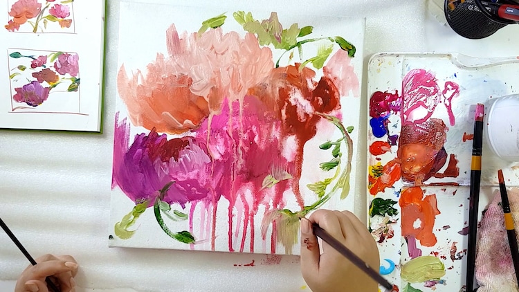 Abstract Floral Painting Class