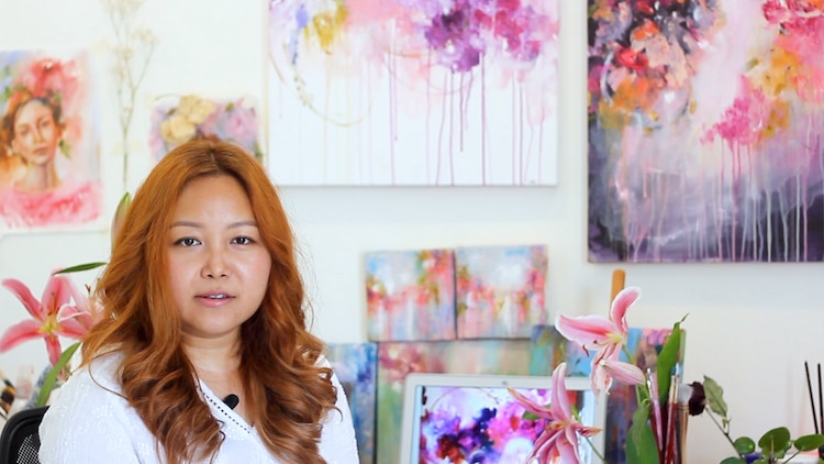 Abstract Floral Painting Class by Nitika Ale