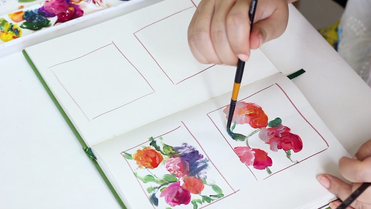 Abstract Floral Painting Class by Nitika Ale