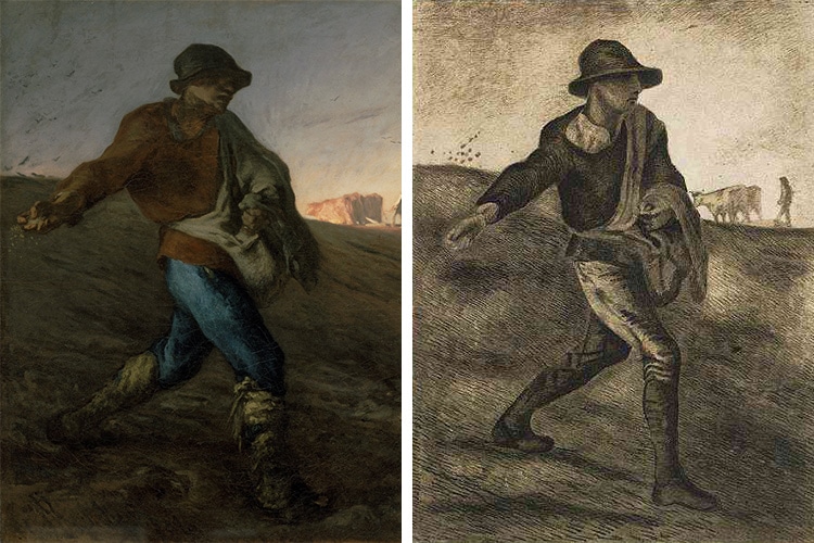 The Sower by Millet (Left) and The Sower by Van Gogh (Right)