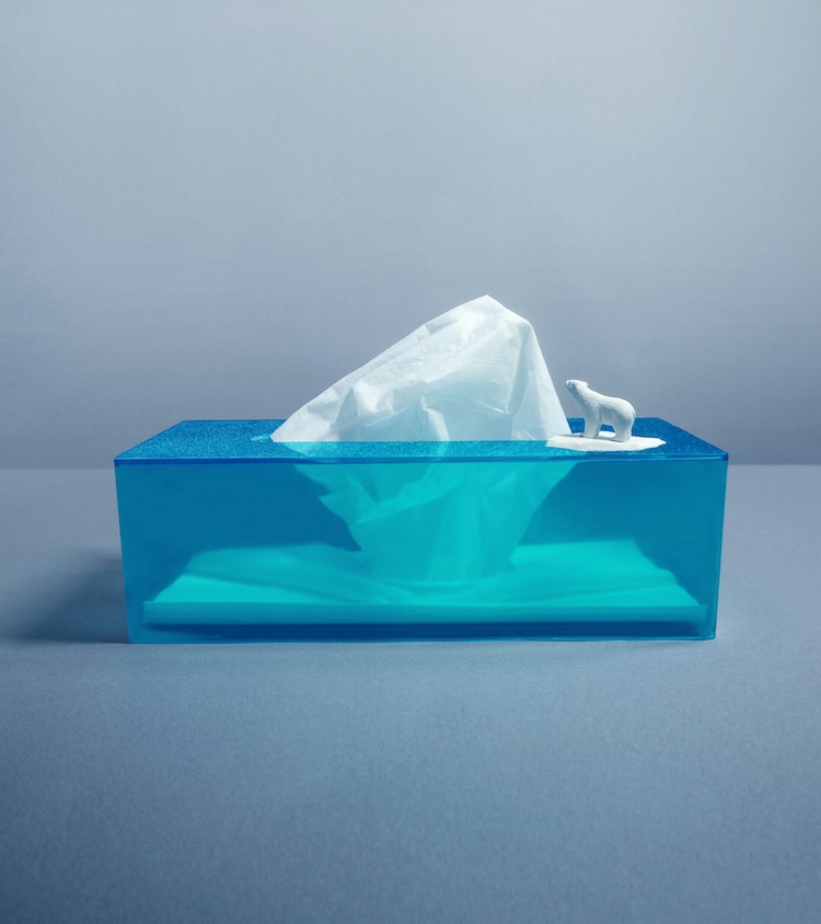 Tissue Box Designed to Look Like an Iceberg