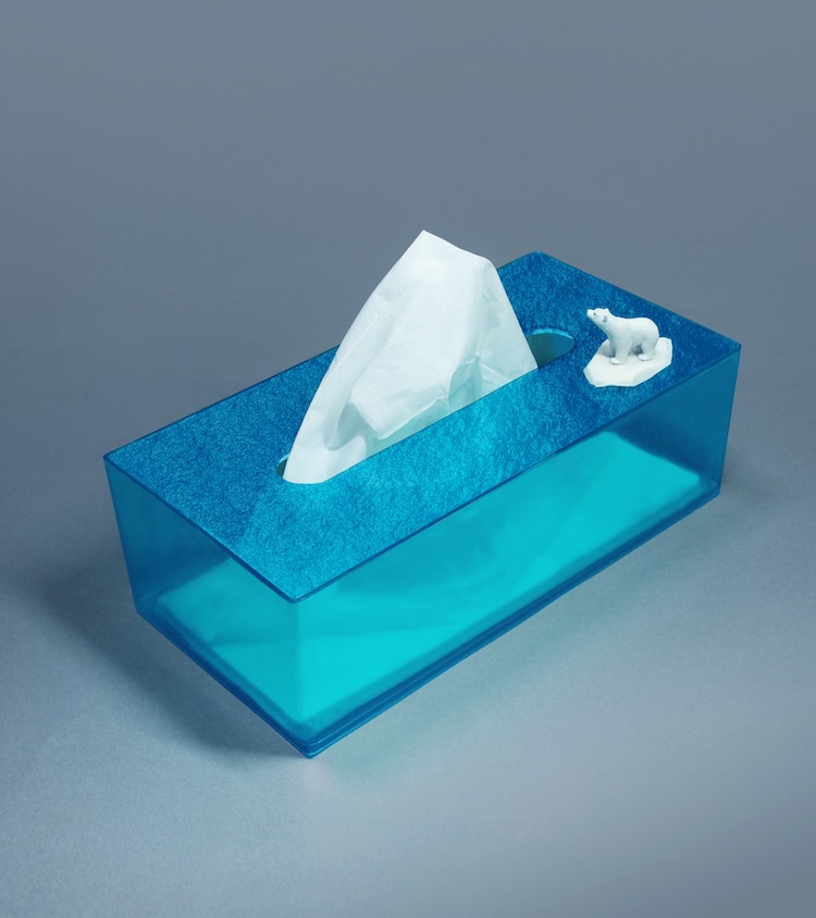 Tissue Box Designed to Look Like an Iceberg