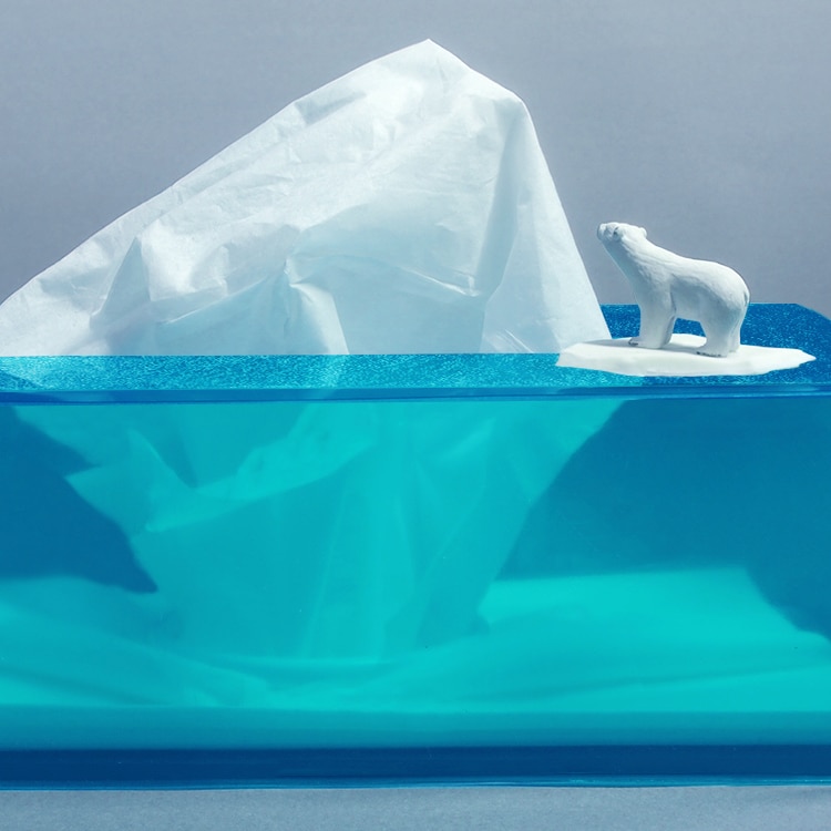 Iceberg Tissue Box with Polar Bear