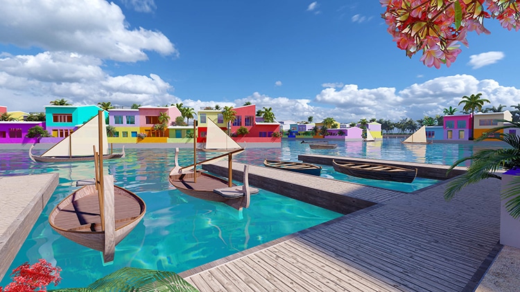 A Colorful Floating City Is Being Constructed in the Maldives