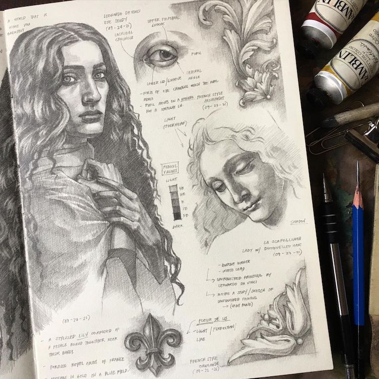 Personajes de libro y lápiz tomados de la mano, dibujo de arte