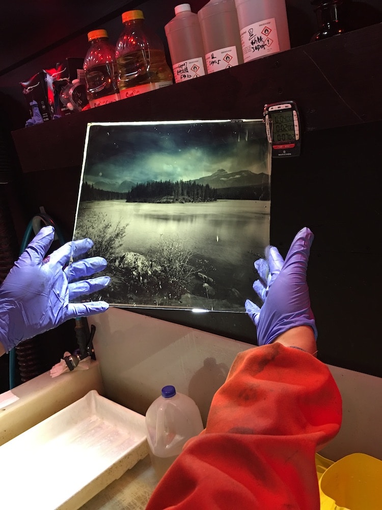Development of a wet plate Photo by Bill Hao