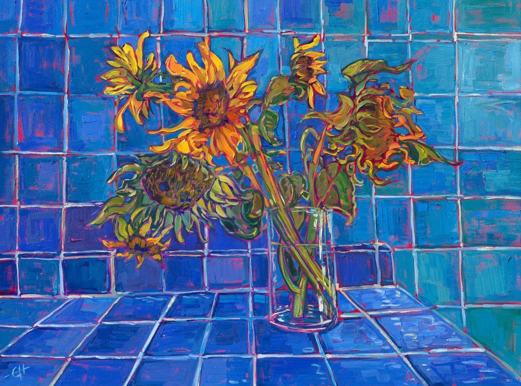 Vibrant Sunflowers Bloom on Colorful OpenImpressionist Paintings
