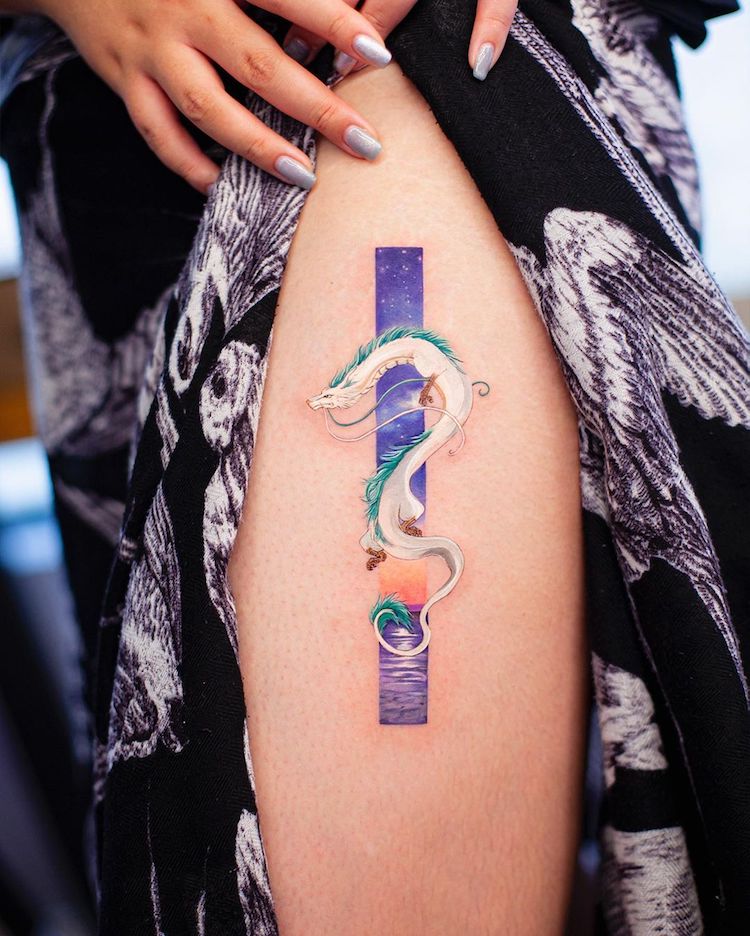 Rectangular Tattoos Contain Delicate Paintings Inspired by Chinese Art