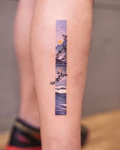 Rectangular Tattoos Contain Delicate Paintings Inspired by Chinese Art