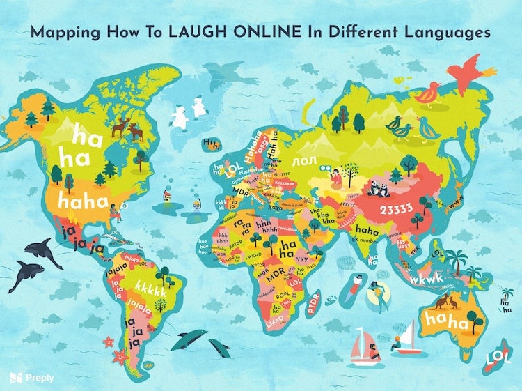 How to Laugh Online in Different Languages Map
