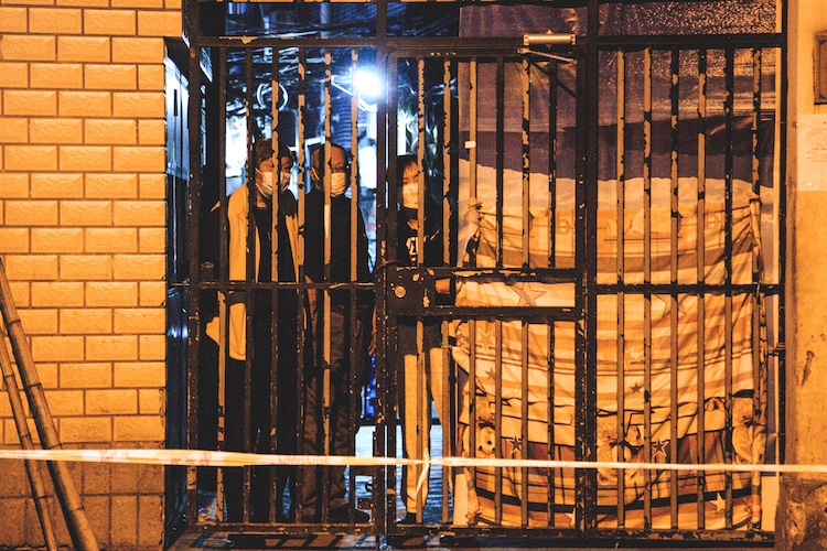 People Behind Gates During Shanghai Lockdown