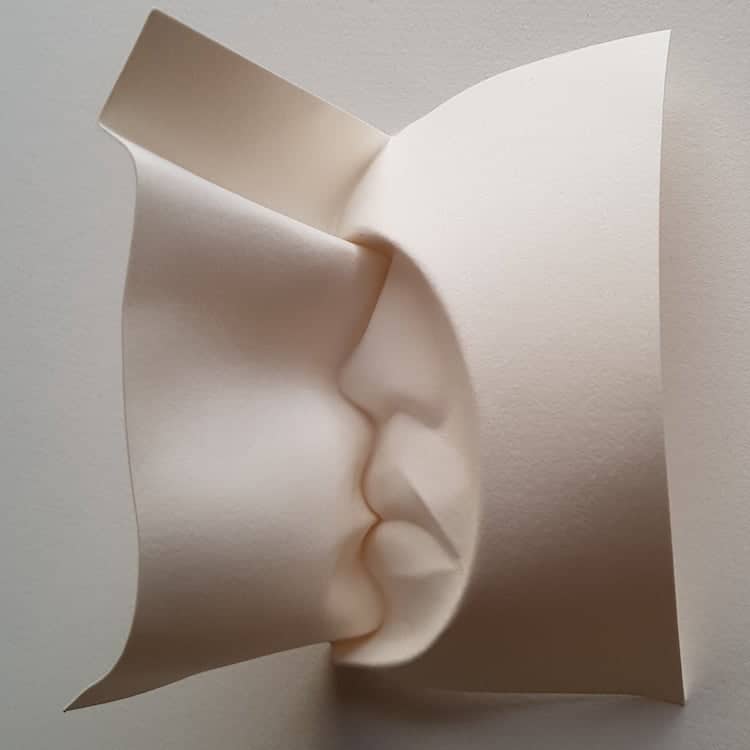 Folded Face Sculpture by Polly Verity