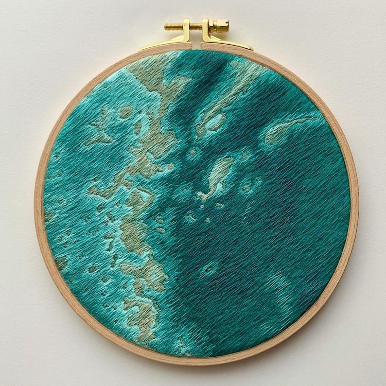 Ocean Embroidery Art by Satellite Stitches