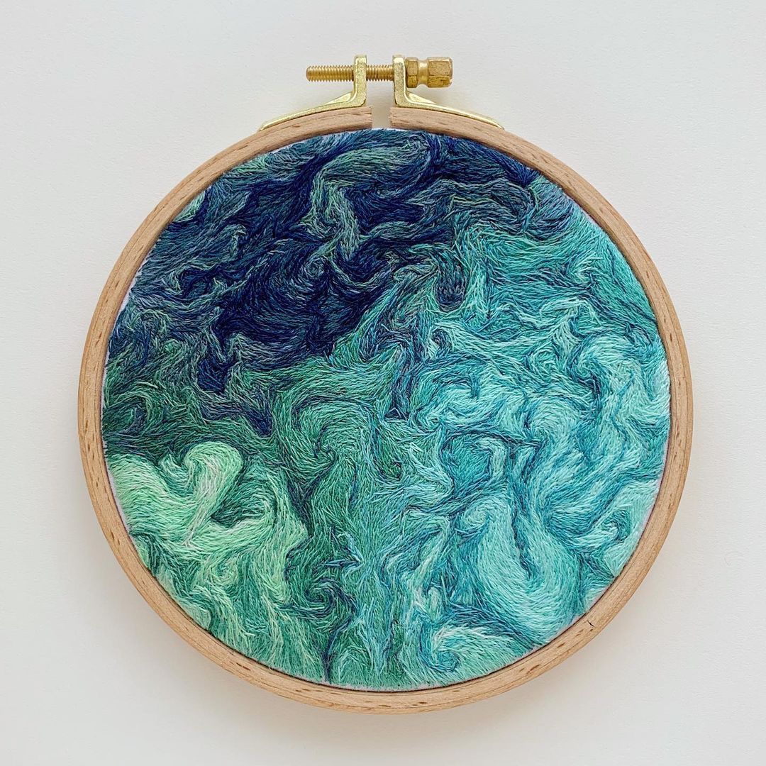 Ocean Embroidery Art by Satellite Stitches