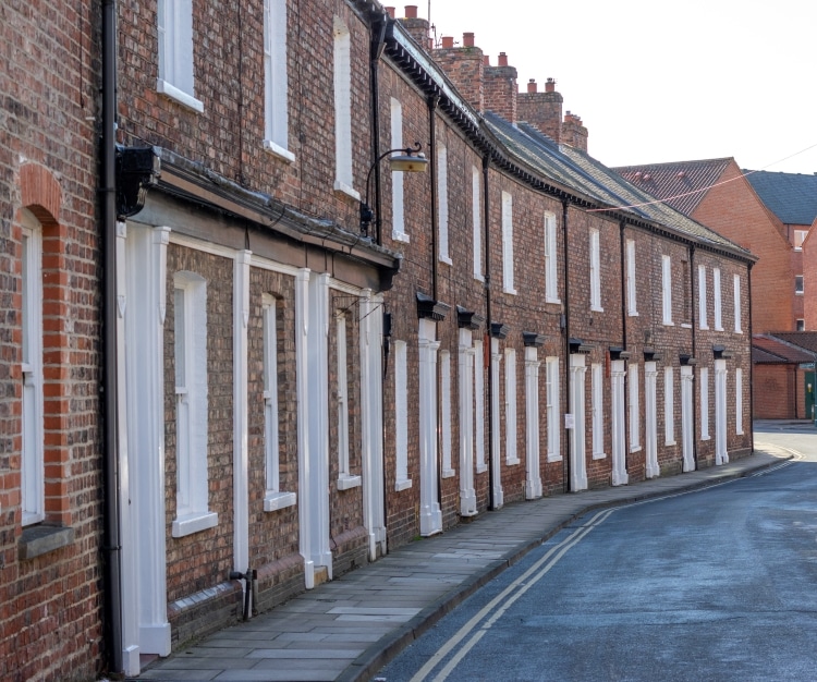 Row of British Brick Houses