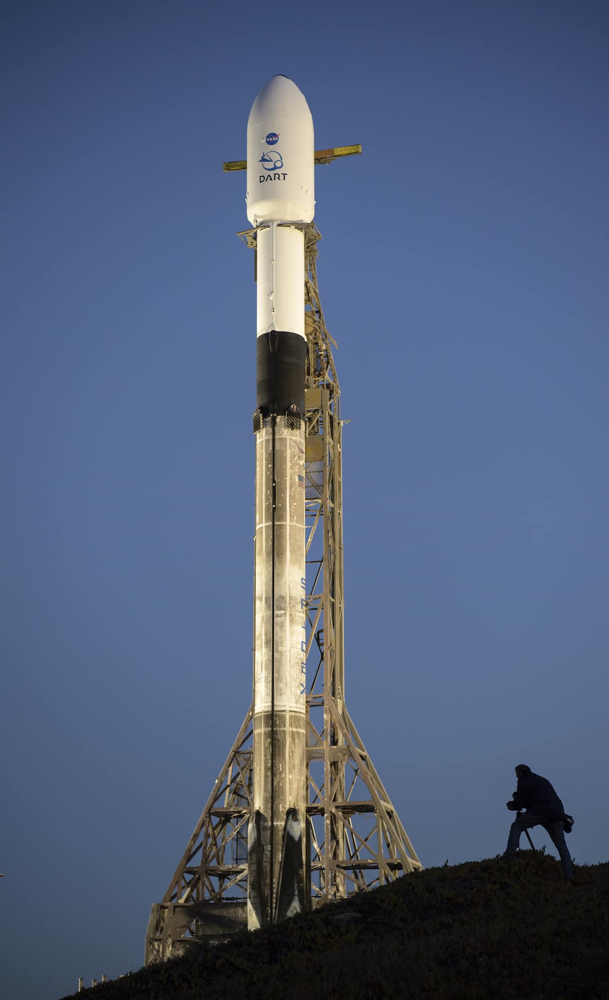 SpaceX Falcon 9 rocket with the Double Asteroid Redirection Test