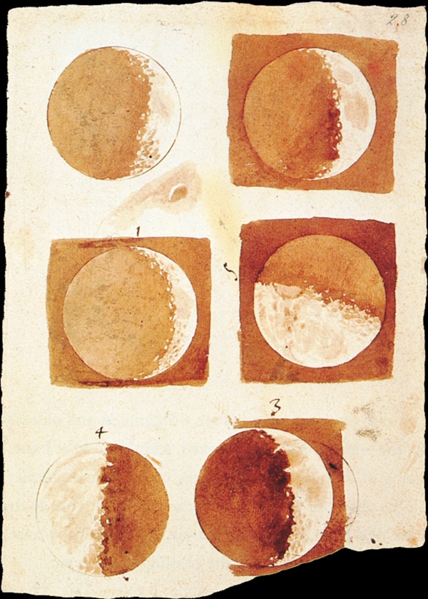 Galileo Sketched the Moon as He Saw It Through His Telescope in 1609