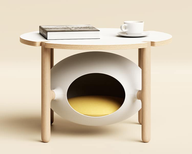 Igloo coffee table and cat bed