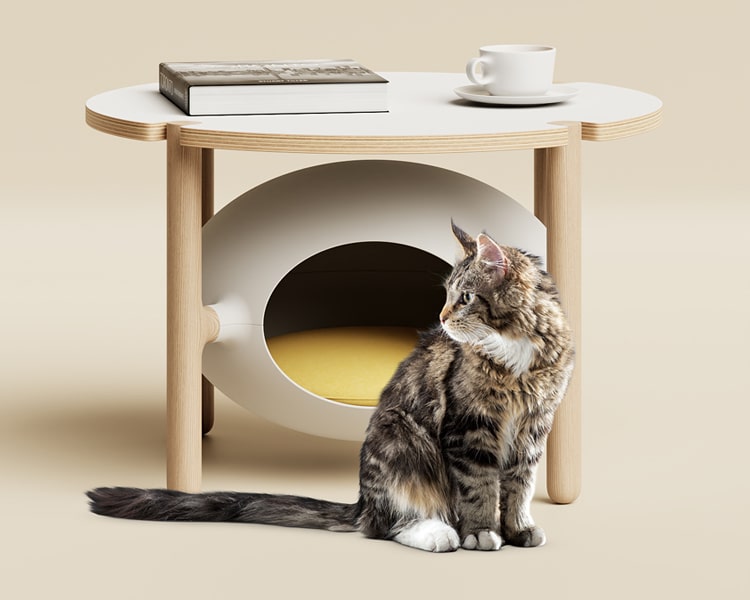 Igloo coffee table and cat bed